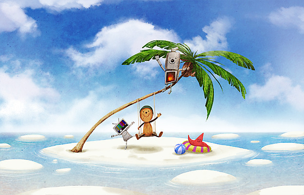 PSD 나무 계절 별 화분 모래 바다 여행 백그라운드 일러스트 공 상상 휴가 해변 사람없음 여름 여름휴가 바캉스 야자수 텔레비전 난로 그네 무인도 튜브 깡통로봇 나무인형 국내일러스트 자연요소 식물 인형 섬 전자제품 난방기 로봇 파일형식 여름_계절