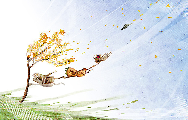 주간 PSD 나무 화분 백그라운드 낙엽 일러스트 상상 바람 사람없음 야외 텔레비전 연기 난로 태풍 강풍 깡통로봇 나무인형 국내일러스트 자연요소 식물 인형 잎 날씨 전자제품 난방기 자연재해 로봇 파일형식