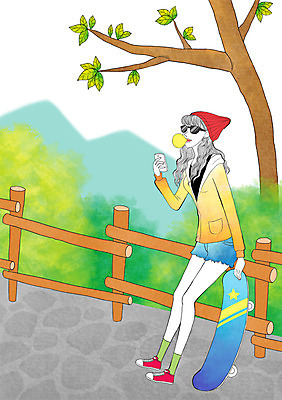 주간 PSD 나무 식물 라이프스타일 여자 일러스트 산 한명 사람 성인 야외 스마트폰 울타리 선글라스 스케이트보드 보드 껌 모던 비니 모던피플 국내일러스트 자연요소 모자_잡화 1 안경 스포츠 생활 핸드폰 스마트기기 담장 보드_스포츠 파일형식