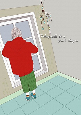 PSD 라이프스타일 여자 일러스트 출입구 실내 한명 사람 성인 문 모던 외출 모던피플 상들리에 국내일러스트 1 내부 생활 파일형식