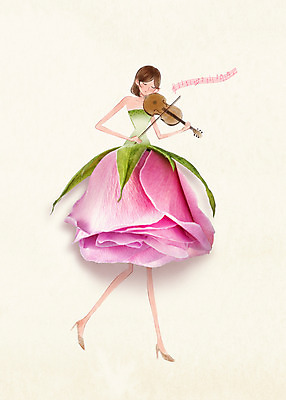 JPG 스튜디오촬영 식물 편집이미지 여자 꽃잎 꽃 악기 연주 음표 꽃백그라운드 포토일러 실내 한명 사람 성인 장미 표현 바이올린 오선지 활용 여자만 여자한명만 성인여자만 성인만 편집실사 1 기호 음악 백그라운드 컨셉 현악기 내부 악보 CG 오선 파일형식