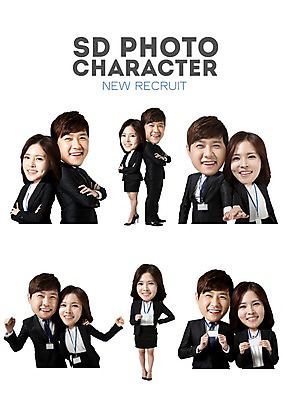 PSD 편집이미지 여자 남자 스티커 포토일러 사람 동양인 정장 여러명 성인 귀여움 한국인 직장인 신입사원 사원증 SD캐릭터 성인만 이미지편집 직업 캐릭터 옷 다수 컨셉 비즈니스 인종 파일형식