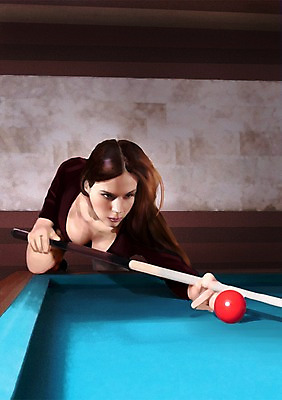 PSD 여자 스포츠 일러스트 실내 한명 사람 상반신 성인 섹시 유혹 당구 큐 당구공 당구채 국내일러스트 1 컨셉 공 내부 구기 당구용품 파일형식