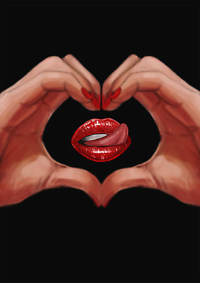 PSD 손 여자 일러스트 한명 사람 성인 신체부위 섹시 하트 유혹 입술 손하트 성인만 국내일러스트 모양 1 컨셉 손짓 파일형식