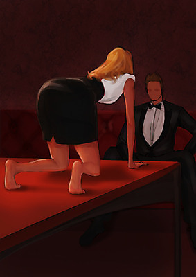 PSD 여자 남자 일러스트 탁자 사람 성인 두명 섹시 유혹 국내일러스트 가구 컨셉 파일형식