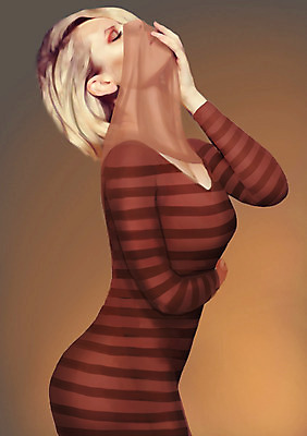 PSD 원피스 여자 포즈 일러스트 한명 사람 상반신 성인 섹시 스카프 유혹 국내일러스트 1 옷 컨셉 목도리 파일형식