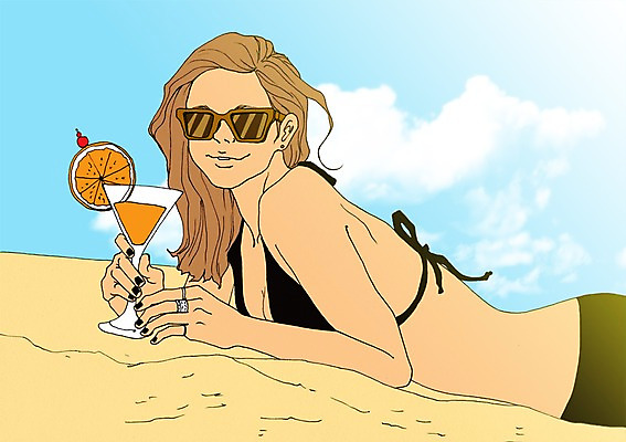 주간 PSD 구름 라이프스타일 계절 여자 엎드리기 여행 일러스트 하늘 휴가 휴식 함께함 한명 사람 성인 해변 야외 여름 비키니 선글라스 자유 칵테일 만화 아트툰 국내일러스트 자연요소 1 수영복 안경 바다 컨셉 모션 주류 생활 그림 파일형식