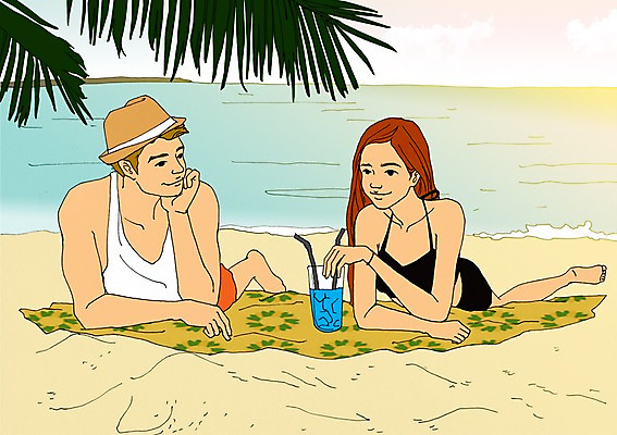 주간 PSD 식물 모자 라이프스타일 커플 계절 여자 남자 음료 엎드리기 바다 여행 일러스트 휴가 휴식 잔 함께함 빨대 사람 성인 해변 야외 두명 여름 비키니 야자수 자유 만화 돗자리 아트툰 국내일러스트 자연요소 나무 식기 잡화 수영복 컨셉 관계 모션 생활 그림 파일형식