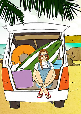 주간 PSD 나무 라이프스타일 계절 여자 바다 여행 가방 일러스트 자동차 휴가 휴식 함께함 한명 사람 성인 해변 야외 여름 선글라스 야자수 자유 서핑보드 만화 튜브 자동차트렁크 아트툰 국내일러스트 자연요소 식물 1 잡화 안경 육상교통 컨셉 생활 보드_스포츠 그림 파일형식