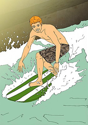 주간 PSD 라이프스타일 계절 남자 수영복 바다 여행 일러스트 휴가 휴식 함께함 한명 사람 성인 야외 여름 자유 서핑보드 보드 만화 안식처 아트툰 국내일러스트 자연요소 1 옷 스포츠 컨셉 생활 보드_스포츠 그림 파일형식