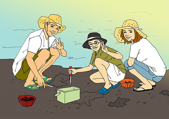 주간 PSD 라이프스타일 계절 여자 남자 어린이 여행 일러스트 가족 휴가 휴식 함께함 사람 성인 야외 여름 바구니 자유 드라이버 만화 갯벌 아트툰 국내일러스트 자연요소 컨셉 관계 생활 공구 그림 파일형식