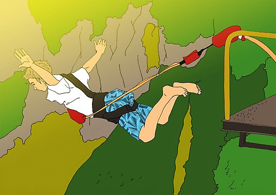 주간 PSD 라이프스타일 계절 남자 스포츠 여행 일러스트 휴가 휴식 산 함께함 한명 사람 풍경 성인 야외 여름 점프 자유 만화 번지점프 아트툰 국내일러스트 자연요소 1 컨셉 모션 생활 익스트림스포츠 그림 파일형식