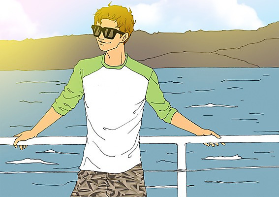 주간 PSD 라이프스타일 계절 남자 바다 여행 일러스트 난간 휴가 휴식 함께함 한명 사람 성인 야외 여름 선글라스 자유 만화 아트툰 국내일러스트 자연요소 1 안경 컨셉 생활 그림 파일형식