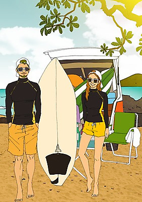 주간 PSD 라이프스타일 커플 계절 여자 남자 바다 여행 일러스트 자동차 휴가 휴식 함께함 사람 성인 해변 야외 두명 여름 선글라스 자유 서핑보드 보드 만화 야외의자 아트툰 국내일러스트 자연요소 안경 육상교통 스포츠 컨셉 의자 관계 생활 보드_스포츠 그림 파일형식