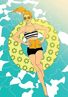 PSD 라이프스타일 계절 여자 수영복 여행 일러스트 휴가 휴식 함께함 한명 사람 성인 책 물 여름 선글라스 눕기 자유 만화 튜브 아트툰 국내일러스트 자연요소 1 옷 안경 컨셉 모션 생활 그림 파일형식