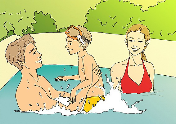 주간 PSD 라이프스타일 계절 여자 남자 수영복 어린이 여행 일러스트 가족 물놀이 휴가 휴식 수영장 함께함 사람 성인 야외 세명 여름 자유 만화 아트툰 국내일러스트 자연요소 옷 컨셉 관계 놀이 생활 그림 파일형식