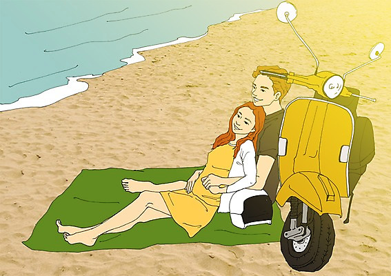 주간 PSD 라이프스타일 커플 계절 여자 남자 바다 여행 일러스트 휴가 휴식 함께함 사람 성인 해변 야외 두명 여름 자유 오토바이 만화 돗자리 아트툰 국내일러스트 자연요소 컨셉 관계 생활 바이크 그림 파일형식