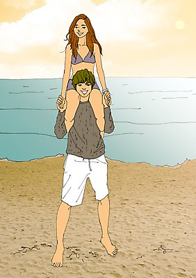 주간 PSD 라이프스타일 커플 계절 여자 남자 수영복 바다 여행 일러스트 휴가 휴식 함께함 사람 성인 해변 야외 두명 여름 자유 만화 아트툰 국내일러스트 자연요소 옷 컨셉 관계 생활 그림 파일형식