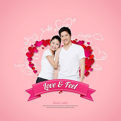 PSD 외국인 편집이미지 배너 커플 여자 남자 리본 포토일러 사랑 사람 동양인 이벤트 성인 두명 라벨 하트 일본인 성인만 이미지편집 모양 감정 관계 프레임 인종 파일형식
