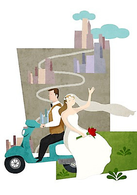 PSD 식물 구름 커플 여자 남자 꽃 행복 길 신부 부케 웨딩드레스 신랑 결혼 일러스트 함께함 사랑 사람 정장 턱시도 빌딩 성인 두명 스쿠터 도시 국내일러스트 자연요소 드레스 옷 감정 꽃다발 컨셉 관계 이벤트 건물 오토바이 파일형식