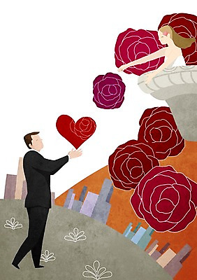 PSD 식물 커플 여자 남자 꽃 행복 신부 웨딩드레스 신랑 결혼 프로포즈 일러스트 함께함 사랑 사람 정장 턱시도 빌딩 성인 두명 장미 하트 도시 국내일러스트 모양 드레스 옷 감정 컨셉 관계 이벤트 건물 파일형식