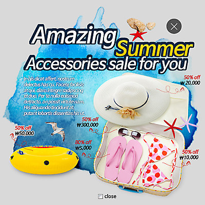 PSD 템플릿 모자 계절 웹템플릿 가방 갈매기 조개 불가사리 팝업 이벤트팝업 웹팝업 이벤트 사람없음 여름 비키니 선글라스 쪼리 튜브 레이어팝업 이미지템플릿 잡화 수영복 안경 조류 어패류 극피동물 샌들 파일형식