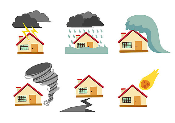 PSD 구름 파도 일러스트 날씨 주택 사람없음 세트 환경 고통 비 떨어짐 번개 무서움 자연재해 충돌 운석 쓰나미 지진 토네이도 국내일러스트 자연요소 감정 바다 컨셉 자연현상 건물 재해 해일 파일형식