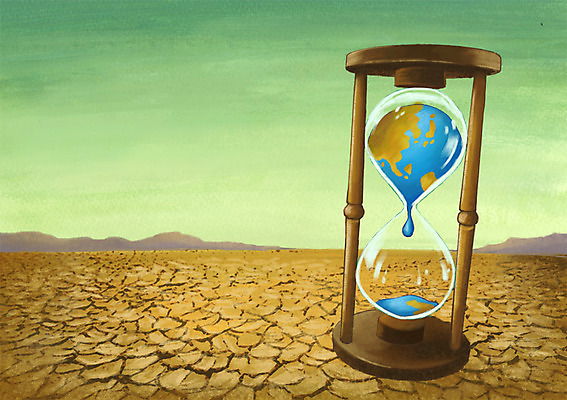 PSD 지구 일러스트 사람없음 지구본 환경 고통 무서움 땅 자연재해 모래시계 가뭄 국내일러스트 감정 모래 시계 날씨 재해 파일형식