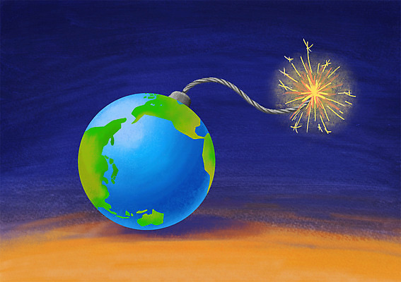 PSD 지구 일러스트 불꽃 사람없음 지구본 환경 고통 무서움 폭탄 자연재해 국내일러스트 감정 불 폭발물 재해 파일형식