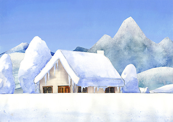 PSD 나무 식물 계절 겨울 일러스트 산 사람없음 환경 얼음 고통 눈 무서움 자연재해 고드름 폭설 국내일러스트 자연요소 감정 날씨 눈_날씨 재해 파일형식