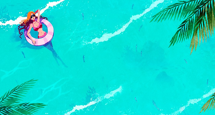 PSD 식물 계절 여자 바다 백그라운드 일러스트 한명 사람 풍경 성인 여름 비키니 선글라스 야자수 수영 자유 상쾌 휴양지 튜브 여자만 여자한명만 성인여자만 성인만 국내일러스트 나무 1 수영복 감정 안경 컨셉 장소 수상스포츠 파일형식