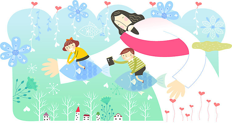 나무 식물 여자 남자 꽃 행복 기독교 종교 어린이 백그라운드 일러스트 주택 어류 사람 성인 세명 믿음 성경 하트 예수 하나님 국내일러스트 AI파일 모양 감정 종교용품 건물 수중동물 신_종교 파일형식 벡터