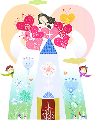 식물 여자 남자 꽃 행복 기독교 종교 어린이 백그라운드 일러스트 주택 사람 성인 세명 교회 믿음 하트 예수 하나님 국내일러스트 AI파일 모양 감정 종교건축 건물 신_종교 파일형식 벡터