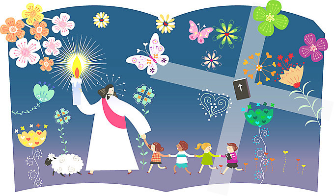 식물 동물 여자 남자 꽃 행복 기독교 종교 어린이 나비 곤충 백그라운드 십자가 일러스트 촛불 사람 여러명 성인 믿음 손잡기 성경 양 예수 하나님 국내일러스트 AI파일 감정 다수 초 종교용품 포유류 모션 신_종교 파일형식 벡터