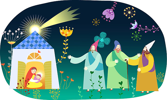 식물 여자 남자 꽃 행복 기독교 종교 백그라운드 일러스트 지팡이 주택 사람 여러명 성인 믿음 아기 출산 예수 하나님 동방박사 국내일러스트 AI파일 감정 다수 건물 신_종교 파일형식 벡터