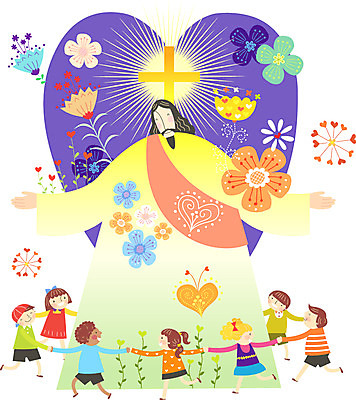 식물 여자 남자 꽃 행복 기독교 종교 어린이 백그라운드 십자가 일러스트 사람 여러명 성인 믿음 손잡기 하트 예수 하나님 국내일러스트 AI파일 모양 감정 다수 모션 신_종교 파일형식 벡터