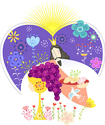 식물 꽃 행복 기독교 종교 음식 빵 백그라운드 십자가 과일 일러스트 조류 포도 왕관 잔 사람 믿음 와인 하트 예수 하나님 국내일러스트 AI파일 모양 동물 식기 감정 주류 신_종교 파일형식 벡터