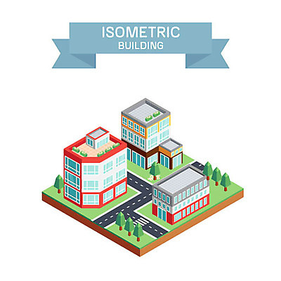 나무 도로 일러스트 빌딩 사람없음 건물 마을 아이소메트릭 국내일러스트 AI파일 식물 건축물 길 교통시설 파일형식 벡터