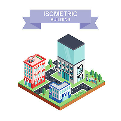 나무 도로 일러스트 빌딩 사람없음 건물 마을 버스정류장 아이소메트릭 국내일러스트 AI파일 식물 건축물 길 교통시설 역 파일형식 벡터