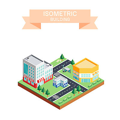 나무 도로 일러스트 빌딩 사람없음 건물 마을 버스정류장 아이소메트릭 국내일러스트 AI파일 식물 건축물 길 교통시설 역 파일형식 벡터