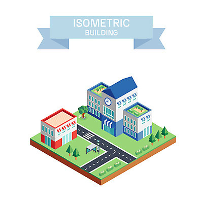 나무 도로 일러스트 학교 사람없음 건물 마을 버스정류장 아이소메트릭 국내일러스트 AI파일 식물 건축물 교육 길 교통시설 역 파일형식 벡터