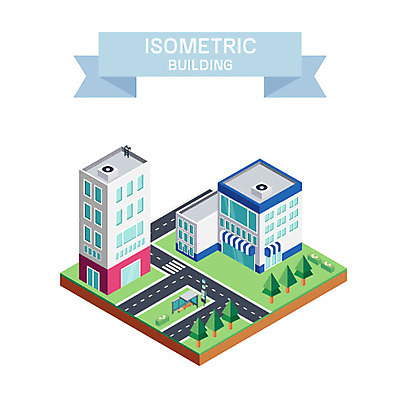 나무 도로 일러스트 빌딩 사람없음 건물 마을 버스정류장 아이소메트릭 국내일러스트 AI파일 식물 건축물 길 교통시설 역 파일형식 벡터