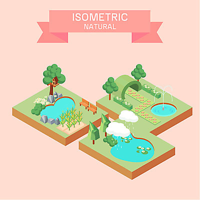 나무 구름 공원 꽃 벤치 일러스트 자연 날씨 옥수수 사람없음 정원 돌_바위 연못 비 분수 아이소메트릭 자연물 분수_분수대 국내일러스트 AI파일 자연요소 식물 공공시설 의자 곡류 생태계 분수대 파일형식 벡터