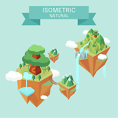 나무 식물 구름 무지개 일러스트 자연 산 사람없음 물 폭포 흐름 돌_바위 바위 연못 떠있는 아이소메트릭 자연물 국내일러스트 AI파일 자연요소 컨셉 모션 생태계 파일형식 벡터
