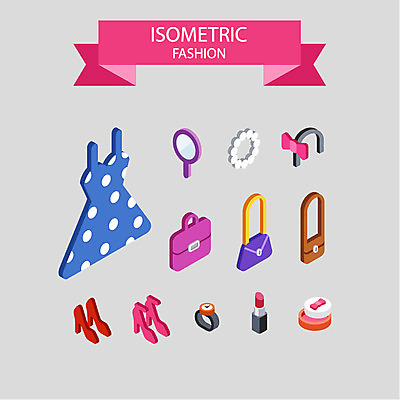 아이콘 원피스 패션 구두 시계 가방 사람없음 화장품 거울 립스틱 핸드백 머리띠 볼터치 입체 아이소메트릭 2D아이콘 AI파일 잡화 옷 신발 장신구 화장 뷰티 파일형식 벡터