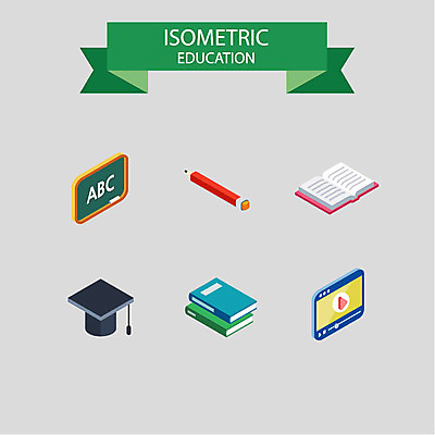 아이콘 교육 학사모 사람없음 책 연필 칠판 입체 동영상 아이소메트릭 2D아이콘 AI파일 모자_잡화 졸업 학용품 필기구 파일형식 벡터