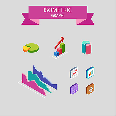 아이콘 화살표 그래프 사람없음 막대그래프 입체 원그래프 아이소메트릭 2D아이콘 AI파일 파일형식 벡터