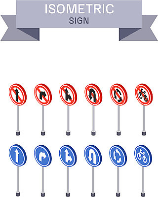 아이콘 화살표 교통 사람없음 표지판 입체 도로표지판 아이소메트릭 2D아이콘 AI파일 도로 알림판 파일형식 벡터