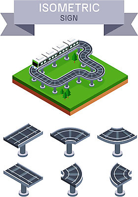 일러스트 사람없음 기찻길 기차 표지판 아이소메트릭 철도의날 국내일러스트 AI파일 육상교통 대중교통 알림판 파일형식 벡터 법정기념일