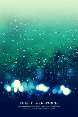 PSD 컬러 백그라운드 일러스트 사람없음 초록색 파란색 빛 원형 비 빗방울 보케 그라데이션 국내일러스트 자연요소 도형 날씨 비_날씨 파일형식